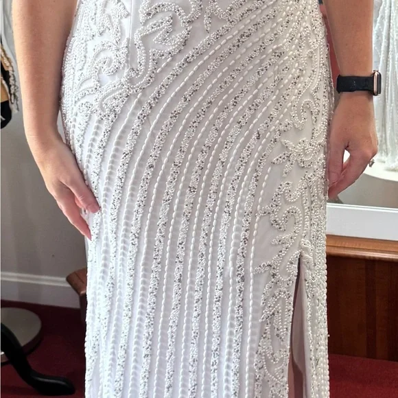 lara dawson beaded wedding dress Lara Dawson Beaded Wedding Dress with Halter Neck main image 0